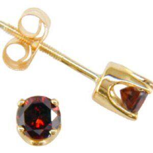 REDUCED!  Rare 14Kt Yellow Gold 0.42ctw Red Diamond Stud Earrings